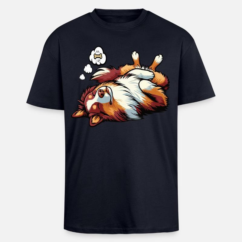 Australian Shepherd Aussie Aussie Owners Aussies - Unisex Oversized Heavyweight T-shirt - french navy