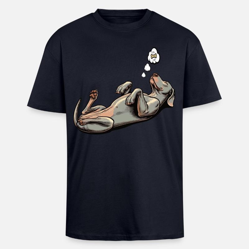 Propriétaire de Weimaraner Passionné de Weimaraner - T-shirt unisexe oversize épais - bleu marine