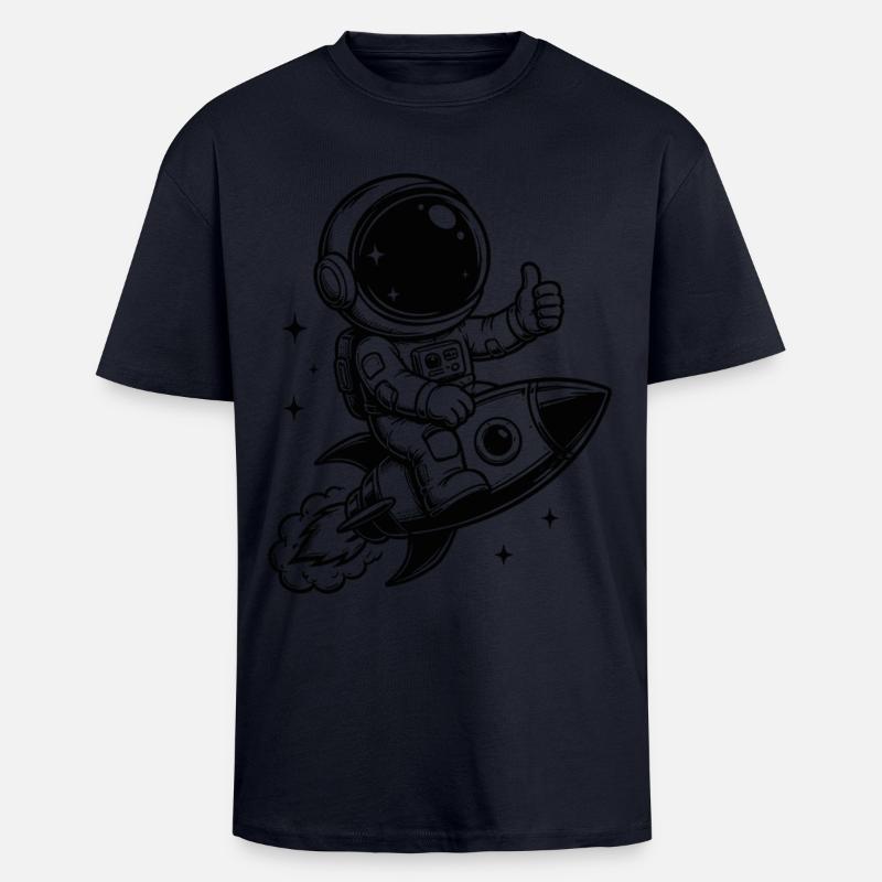 Astronaute en aventure spatiale - T-shirt unisexe oversize épais - bleu marine