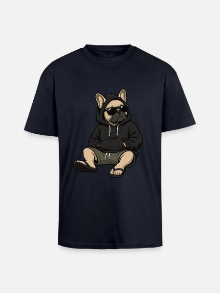 French Bulldog Frenchie Frenchie Owner - Unisex Oversized Heavyweight T-shirt - french navy