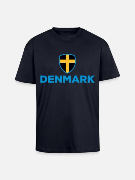 National flag of Denmark - Unisex Oversized Heavyweight T-shirt - french navy