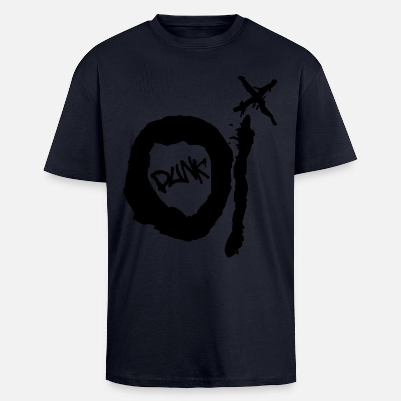 Oi Punk - Oversized Heavyweight Unisex T-Shirt - French Navy