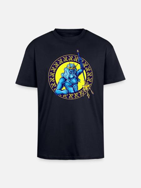 God of the Sea Poseidon - Unisex Oversized Heavyweight T-shirt - french navy