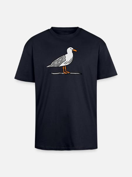 Möwe auf Stein - Oversized Heavyweight Unisex T-Shirt - French Navy