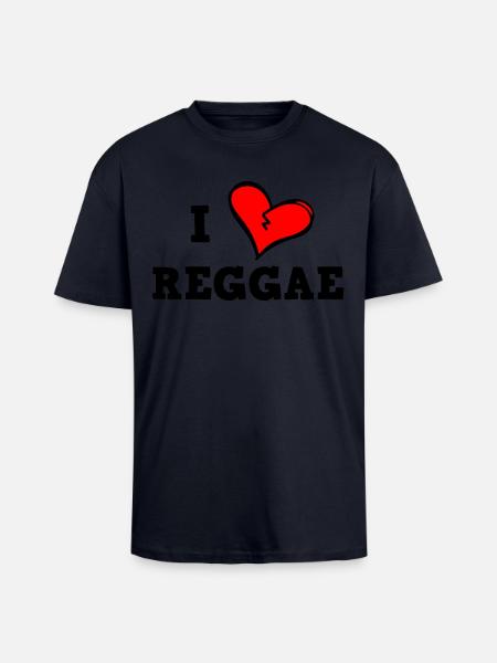 Ich liebe Reggae - Oversized Heavyweight Unisex T-Shirt - French Navy