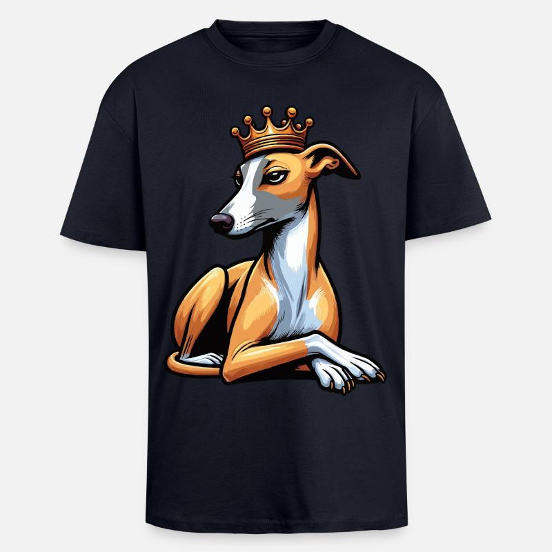 Whippet Greyhound Whippets Propriétaire de lévrier - T-shirt unisexe oversize épais - bleu marine