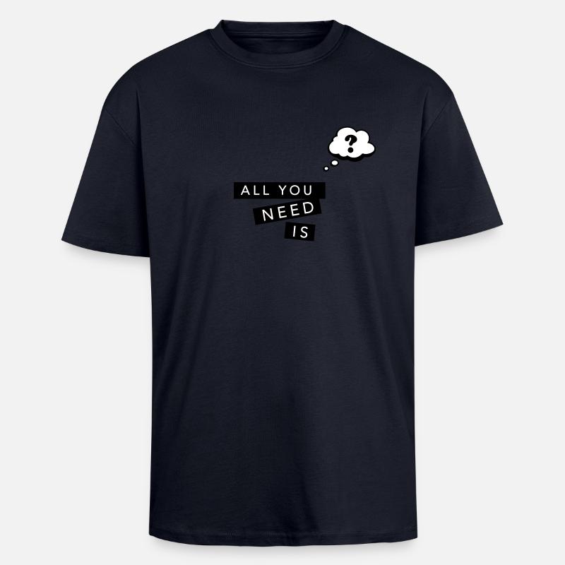 Bulle Comiques point d'interrogation - T-shirt unisexe oversize épais - bleu marine