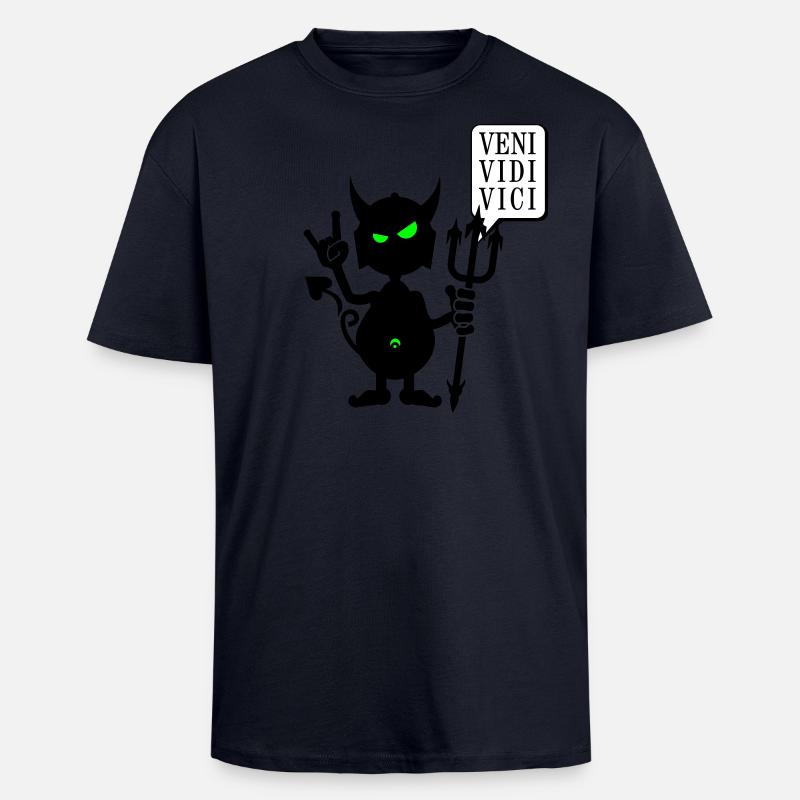 Teufel rocks / devil rocks (2c) - Oversized Heavyweight Unisex T-Shirt - French Navy
