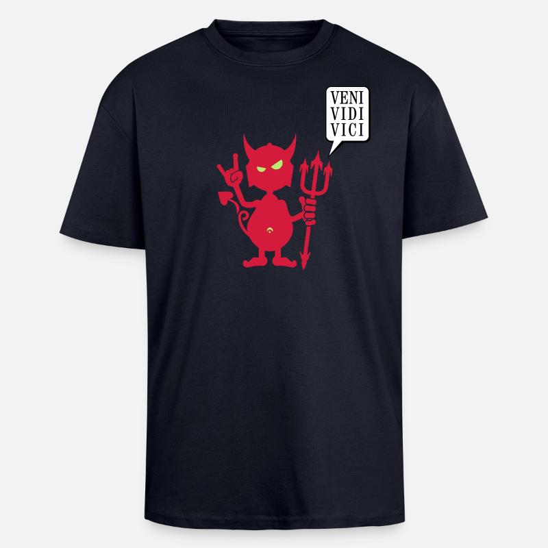 Teufel rocks / devil rocks (2c) - Oversized Heavyweight Unisex T-Shirt - French Navy