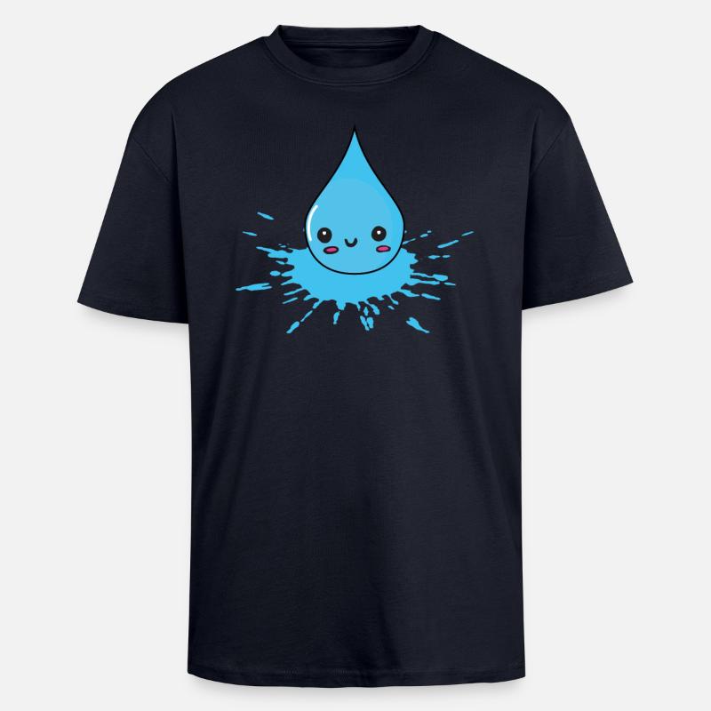 scoppio e spruzzi - gocce d'acqua - T-shirt unisex oversize pesante - blu navy