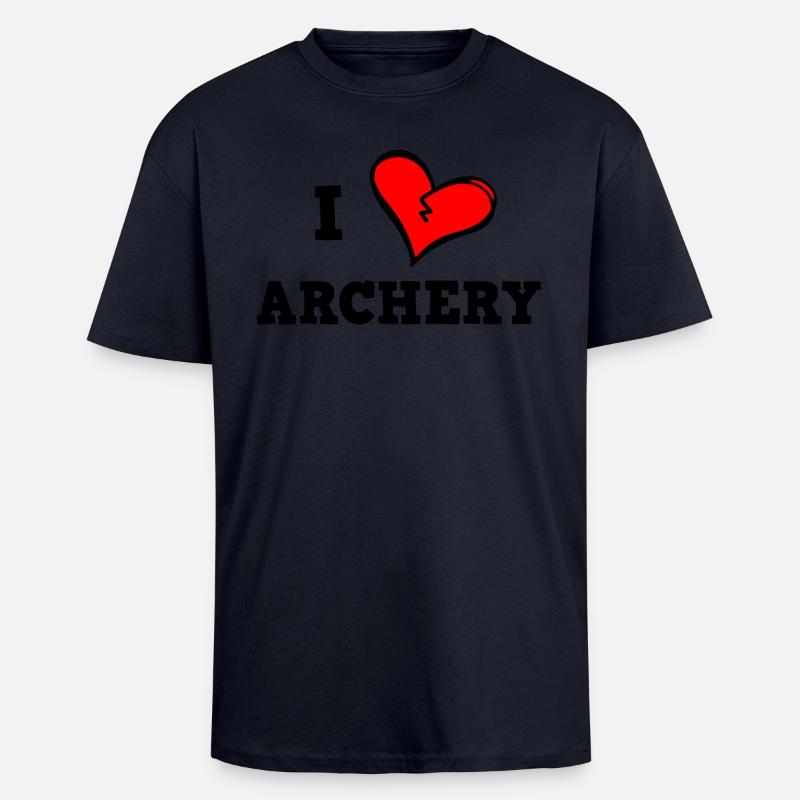Ich liebe Bogenschießen - Oversized Heavyweight Unisex T-Shirt - French Navy