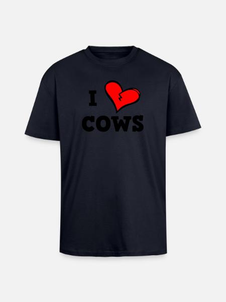 Ich liebe Kühe - Oversized Heavyweight Unisex T-Shirt - French Navy