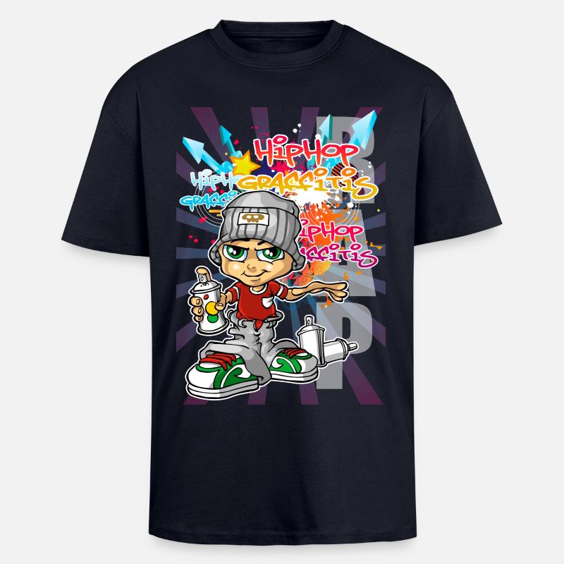 Garçon Graffiti - T-shirt unisexe oversize épais - bleu marine