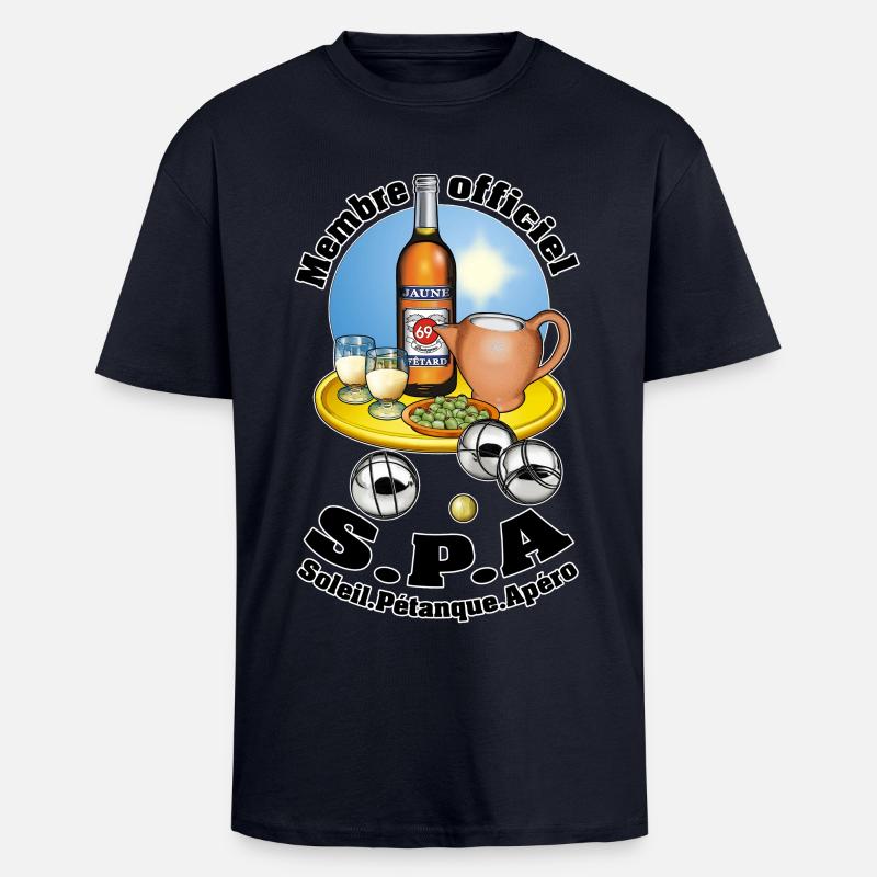 SPA soleil pétanque apéro - Oversized Heavyweight Unisex T-Shirt - French Navy