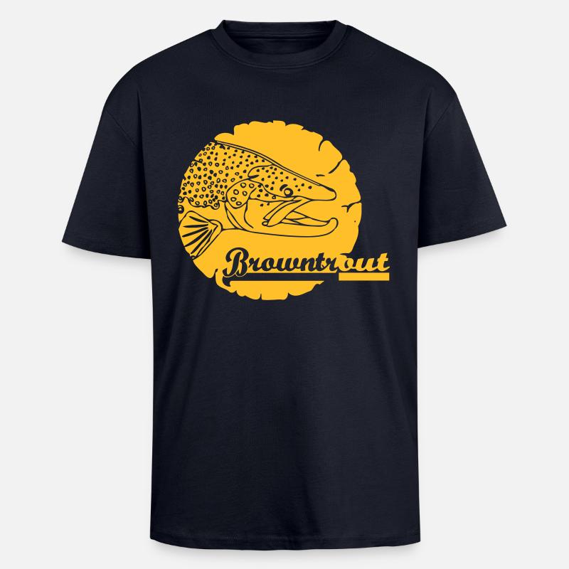 browntrout Emblem - Oversized Heavyweight Unisex T-Shirt - French Navy