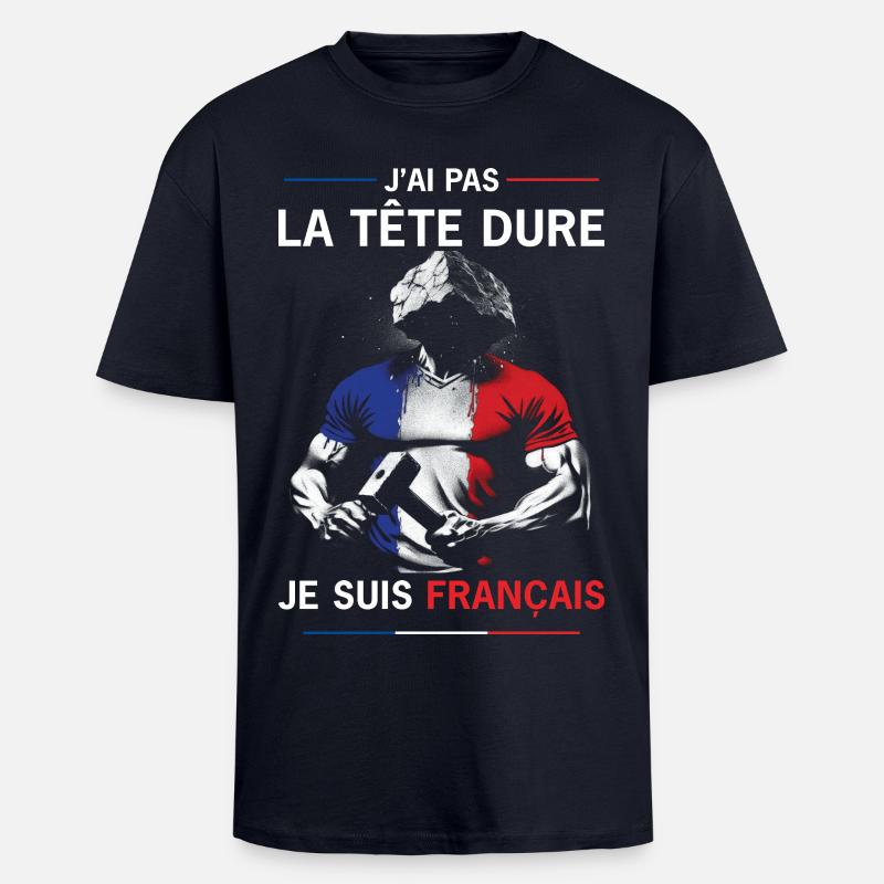 LEITER FRANKREICH - Oversized Heavyweight Unisex T-Shirt - French Navy
