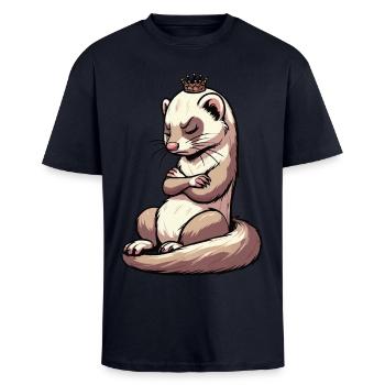 ferret ferret holder ferret owner - Unisex Oversized Heavyweight T-shirt - french navy - Front - Alina (178cm) & Michal (187cm)