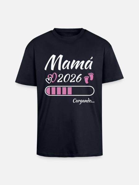 Werdende Mutter 2026 Loading - Oversized Heavyweight Unisex T-Shirt - French Navy