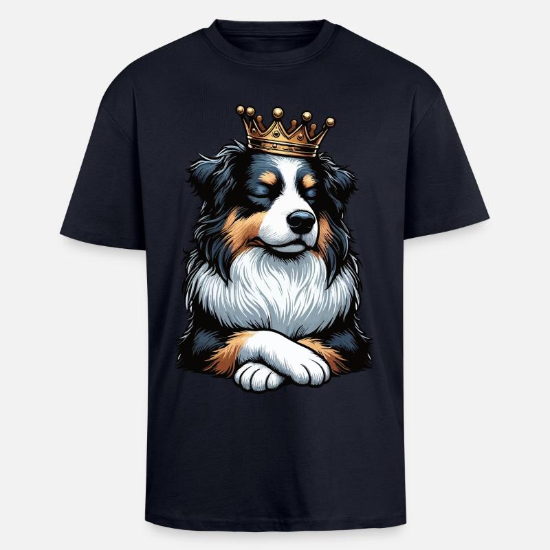 Australian Shepherd Aussie Aussie Owners Aussies - Unisex Oversized Heavyweight T-shirt - french navy