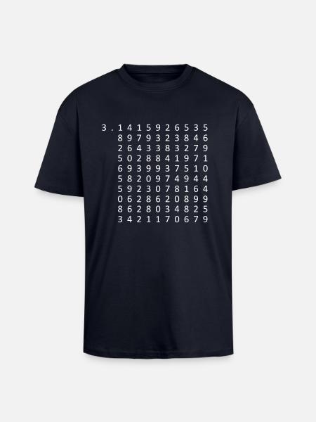 Pi do 100 miejsc po przecinku - Gruby T-shirt unisex oversize - granatowy
