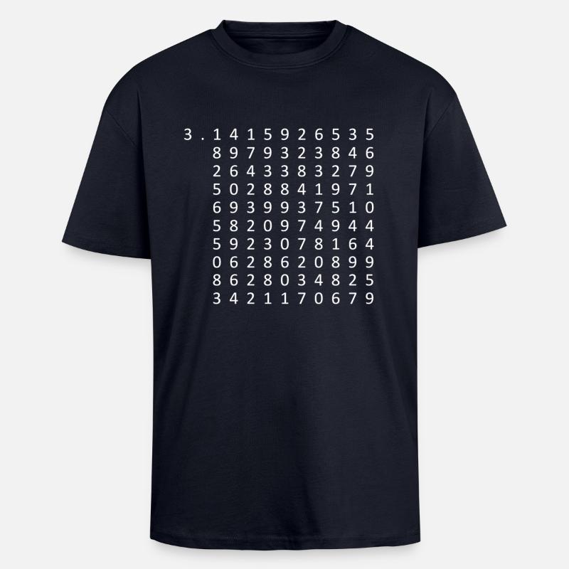 Pi à 100 décimales - T-shirt unisexe oversize épais - bleu marine