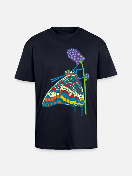Butterfly and nature - Unisex Oversized Heavyweight T-shirt - french navy