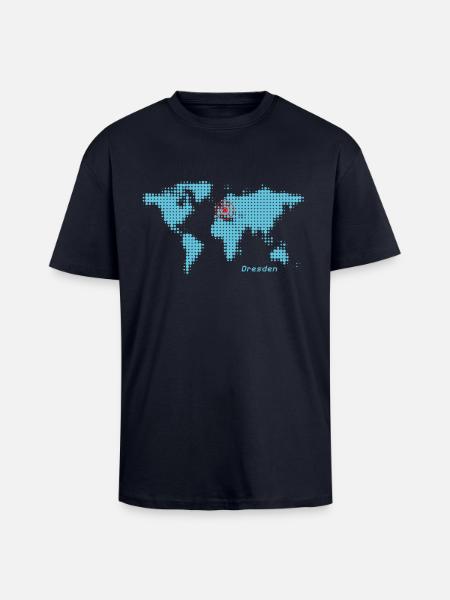 dresden world map - Unisex Oversized Heavyweight T-shirt - french navy