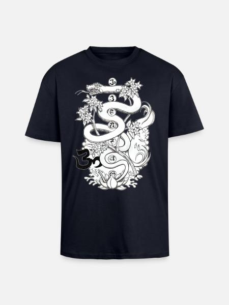 kundalini - T-shirt unisexe oversize épais - bleu marine