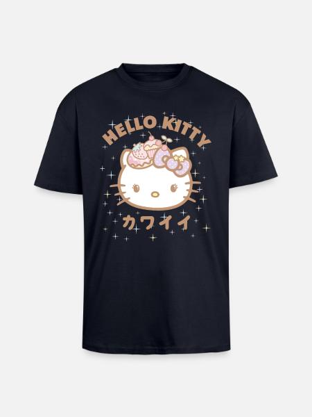 Hello Kitty Kawaii styles med stjerner - Unisex oversized heavyweight t-shirt - navy