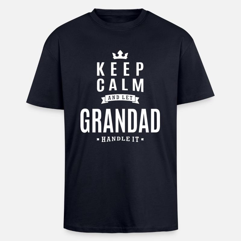 Let Grandad Handle It - Unisex Oversized Heavyweight T-shirt - french navy