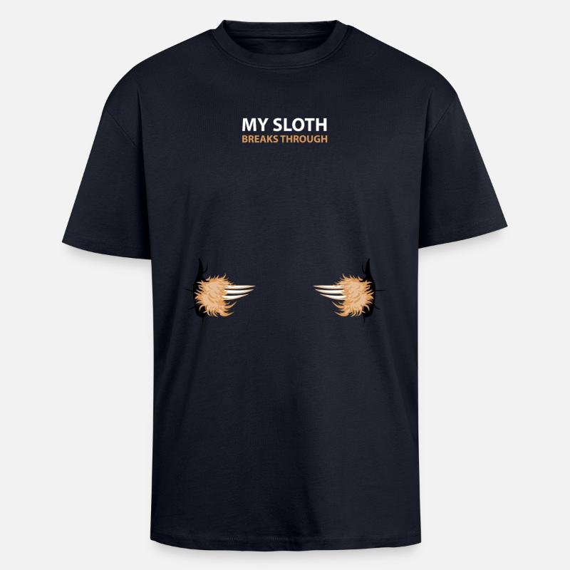 my sloth breaks trouth - Unisex Oversized Heavyweight T-shirt - french navy