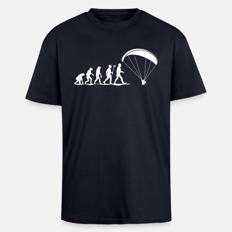 evolution paragliding - T-shirt unisexe oversize épais - bleu marine