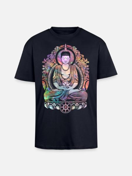 Cosmic Buddha - Unisex Oversized Heavyweight T-shirt - french navy