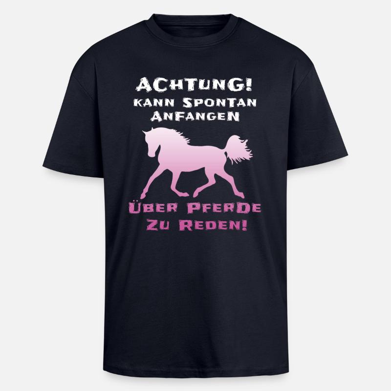 Pferde Reiterin Lustiger Spruch - Oversized Heavyweight Unisex T-Shirt - French Navy