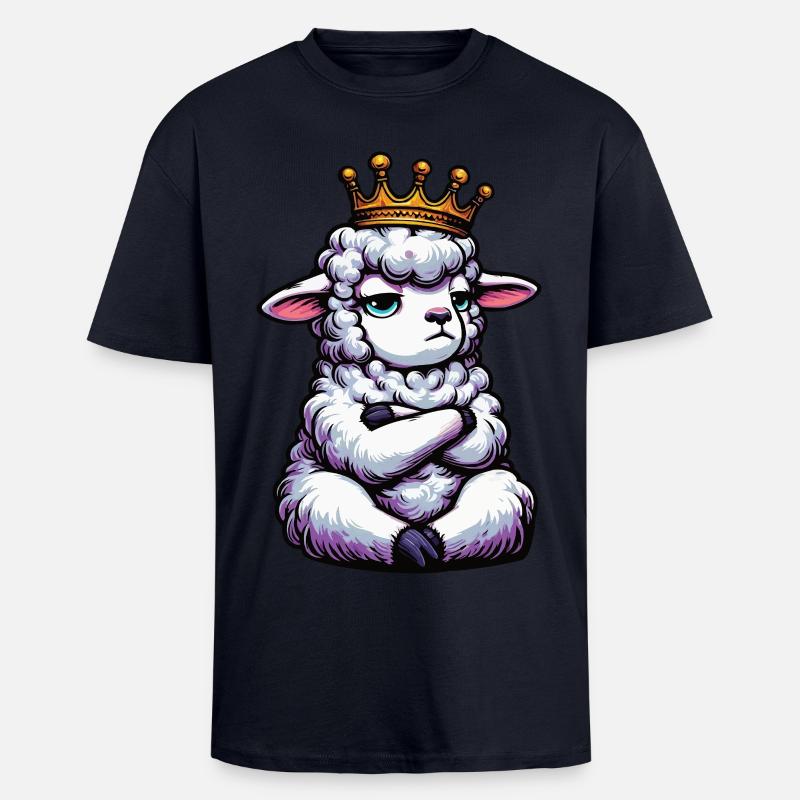 Sheep Sheep Shepherd Sheep Keeper Ram - Unisex Oversized Heavyweight T-shirt - french navy