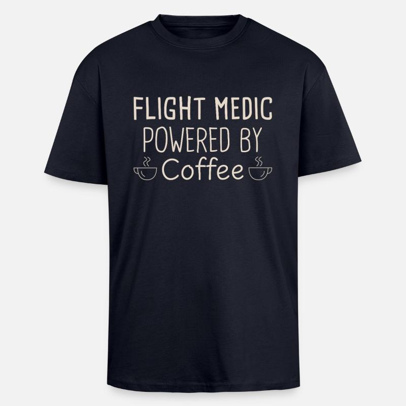 Flight Paramedic Coffee Luftrettung - Oversized Heavyweight Unisex T-Shirt - French Navy