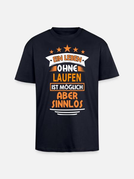 laufen - Oversized Heavyweight Unisex T-Shirt - French Navy
