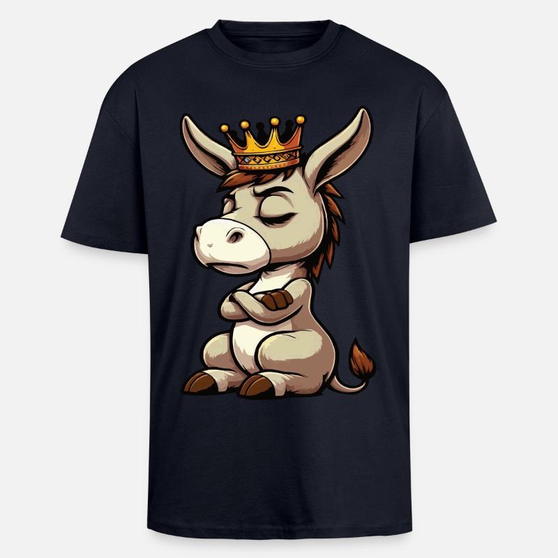 Esel Eselchen Eselhalter Muli Langohresel Muli - Oversized Heavyweight Unisex T-Shirt - French Navy