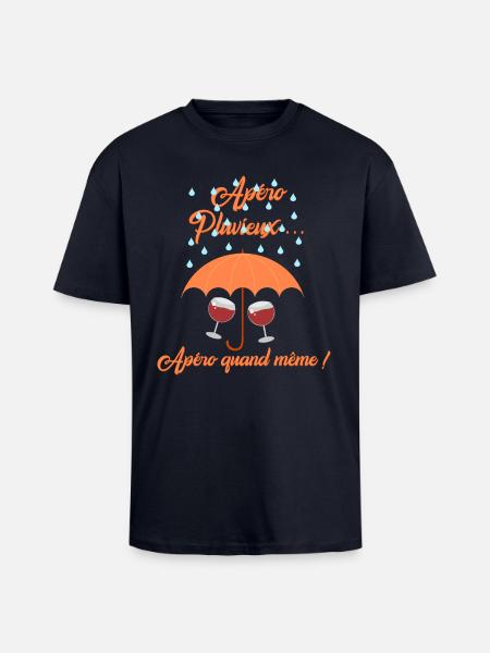 apéro pluvieux - T-shirt unisexe oversize épais - bleu marine