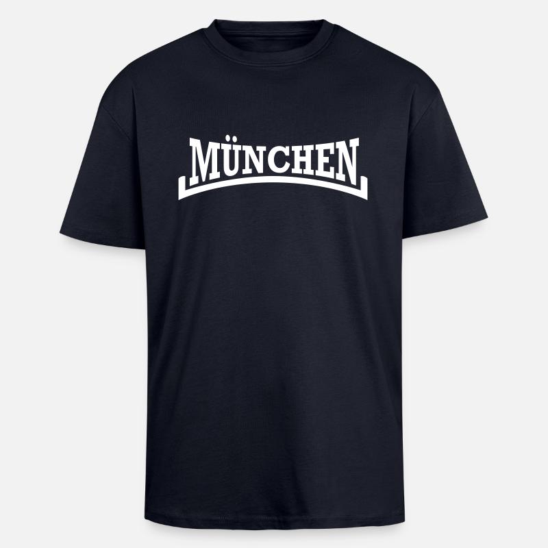 Muenchen Style - Oversized Heavyweight Unisex T-Shirt - French Navy