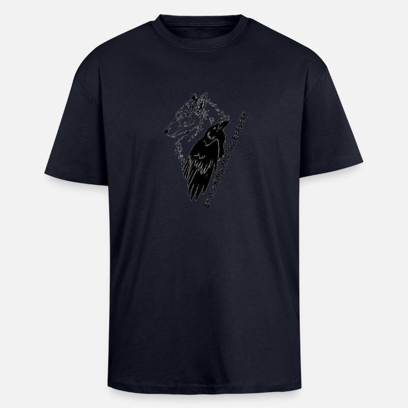 Vikings - T-shirt unisexe oversize épais - bleu marine