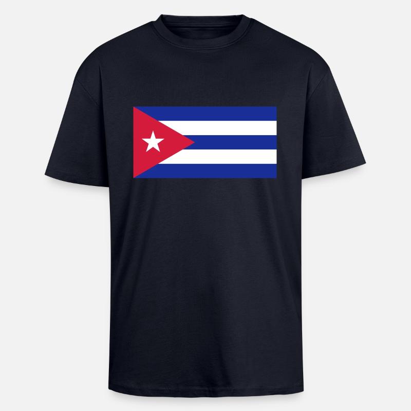 cuba flag - Oversized Heavyweight Unisex T-Shirt - French Navy