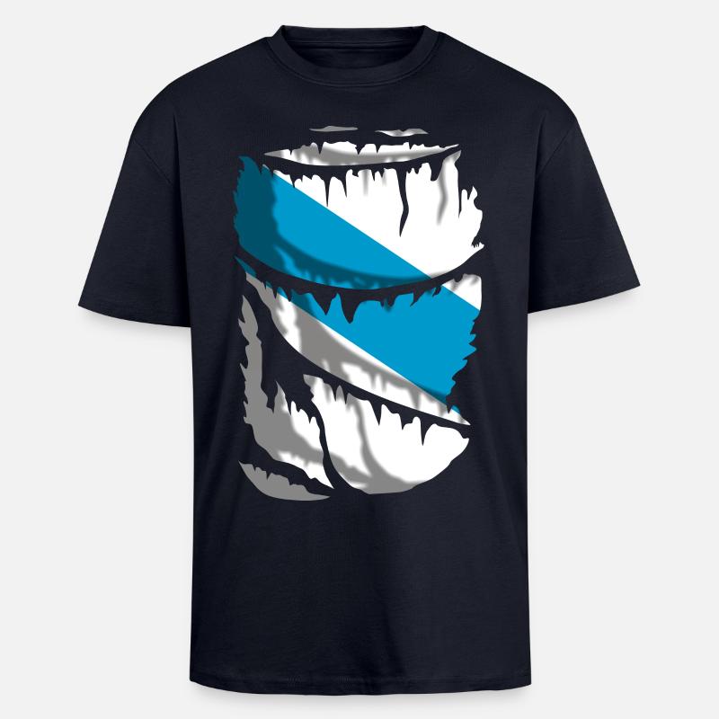 Drapeau de la Galice - T-shirt unisexe oversize épais - bleu marine