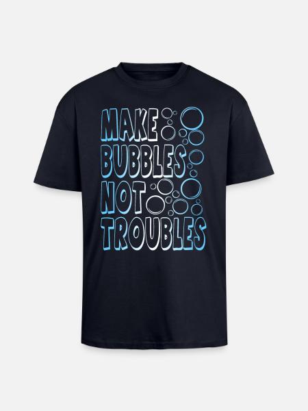 Bubbles001 - T-shirt unisexe oversize épais - bleu marine