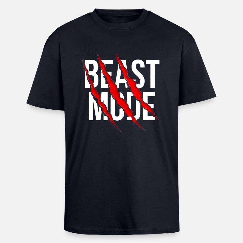 Beast mode - T-shirt unisexe oversize épais - bleu marine