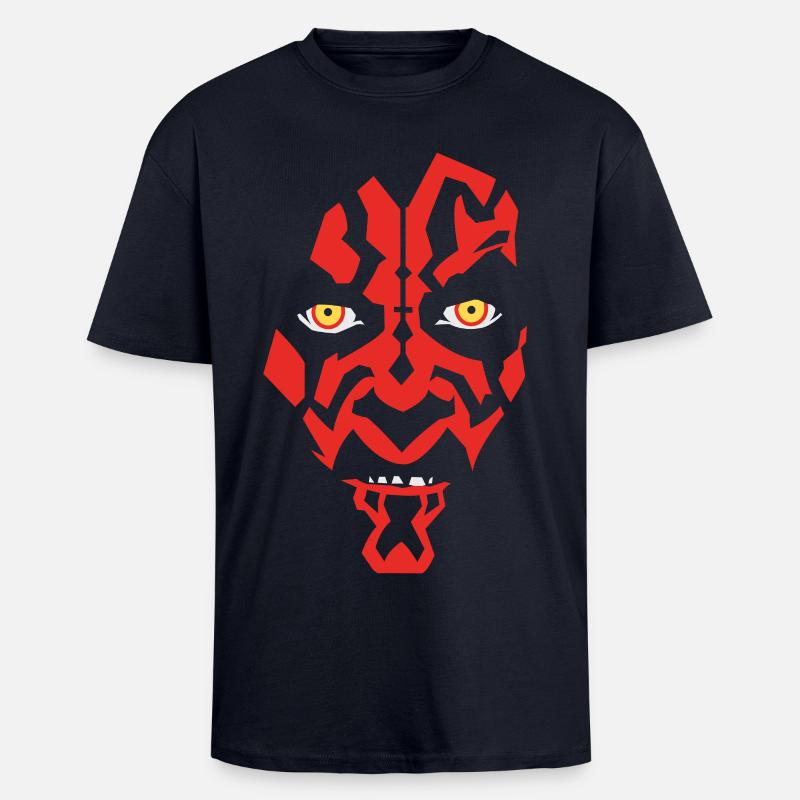 Star Wars Rotes Sith-Gesicht  - Oversized Heavyweight Unisex T-Shirt - French Navy