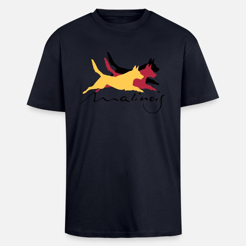 Malinois_german_color - Oversized Heavyweight Unisex T-Shirt - French Navy