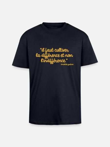 Cultivons la différence - T-shirt unisexe oversize épais - bleu marine