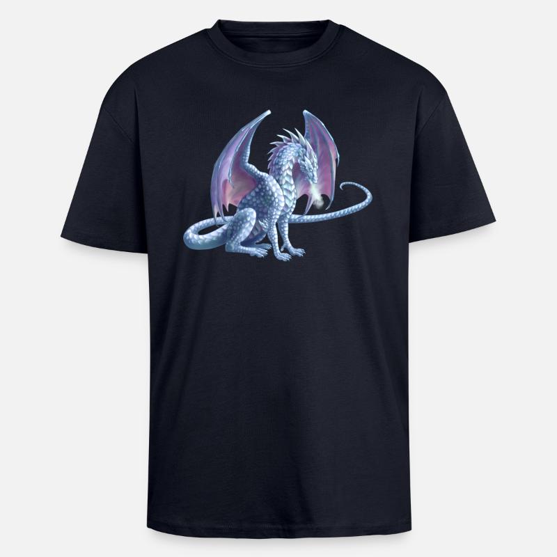 Eisdrache - Oversized Heavyweight Unisex T-Shirt - French Navy