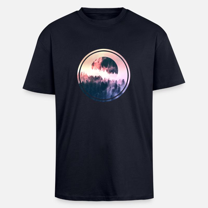 Full Moon - Oversized Heavyweight Unisex T-Shirt - French Navy